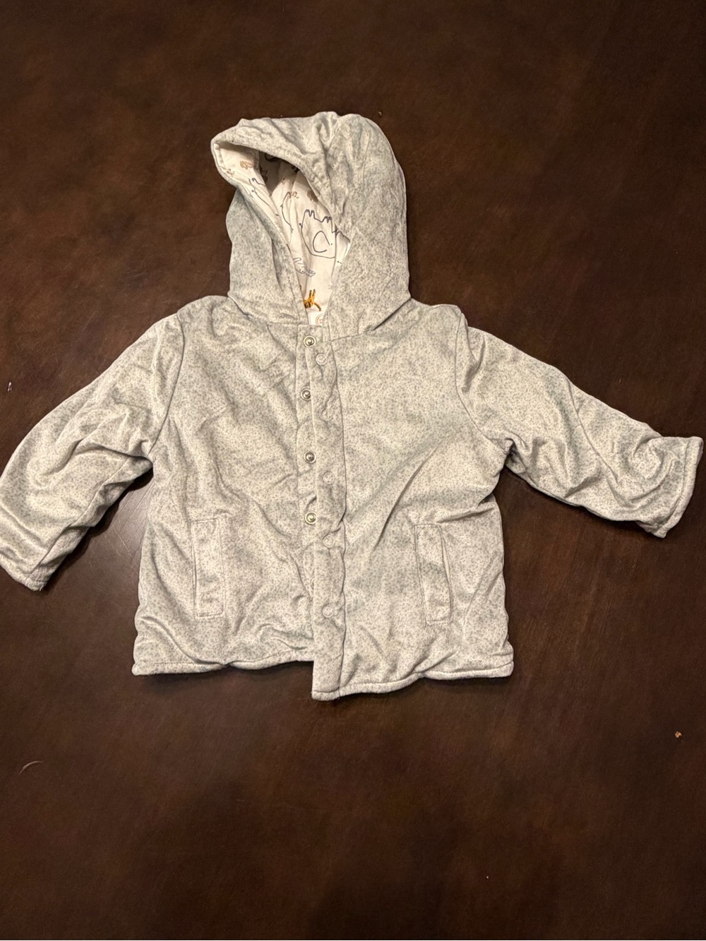 wonder nation Gray Hooded Puffer Jacket for Kids